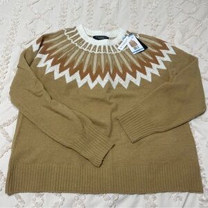 French Connection Essentials NWT fair isle sweater, size medium